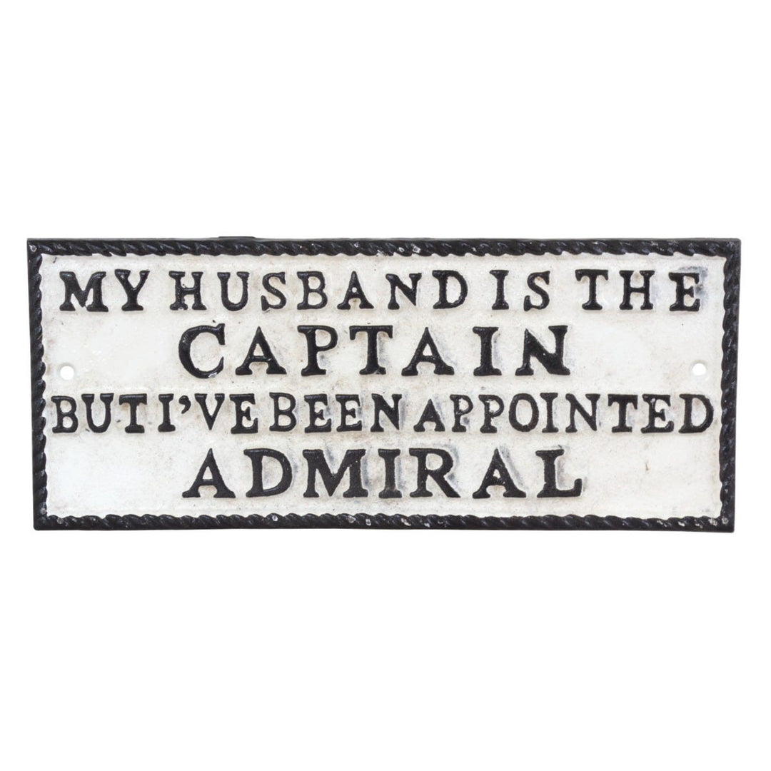 Husband Captain Admiral Cast Iron Wall Sign