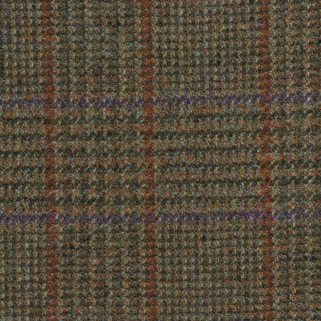 Abraham Moon Green & Orange Check Fabric