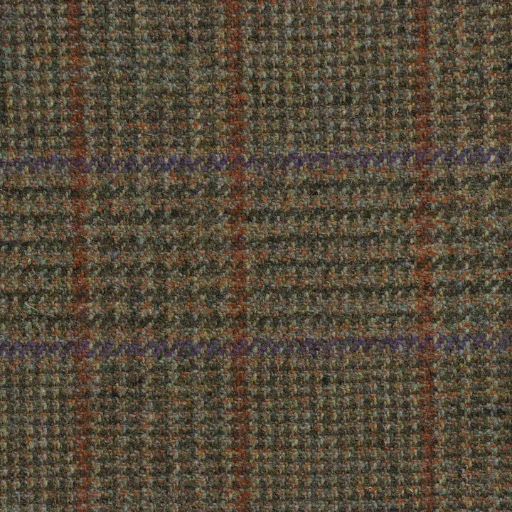 Abraham Moon Green & Orange Check Fabric