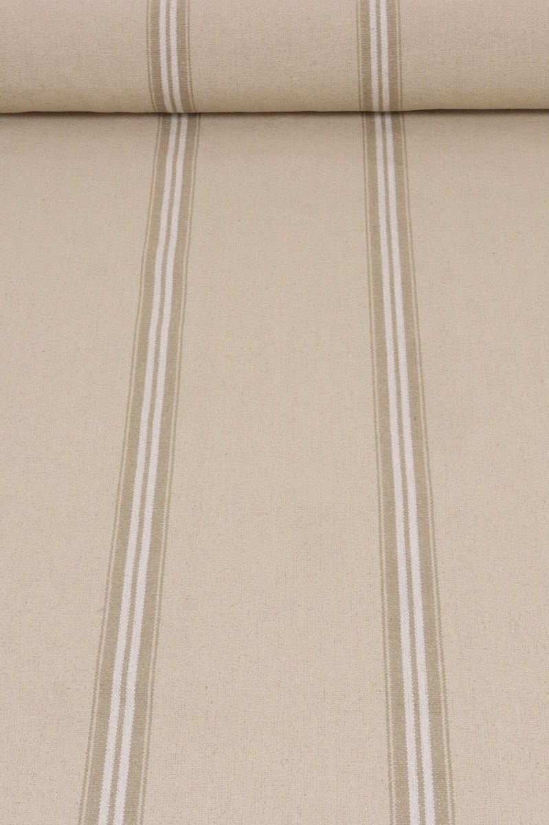 Donan Stripe Beige/White Fabric