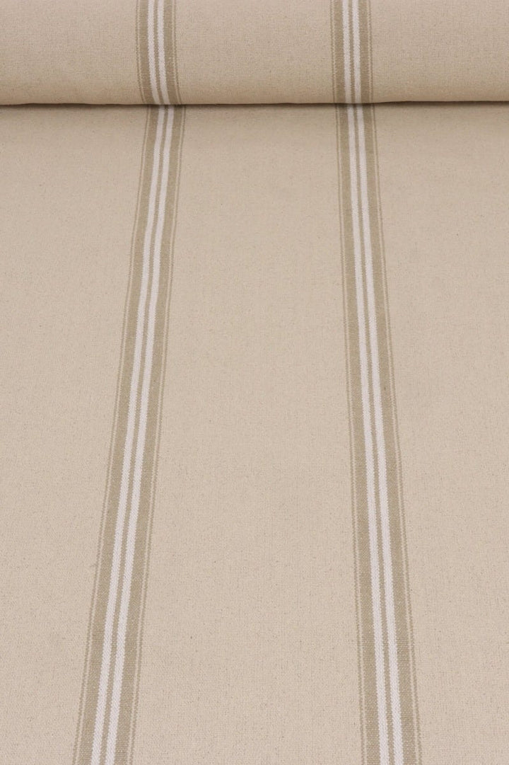 Donan Stripe Beige/White Fabric