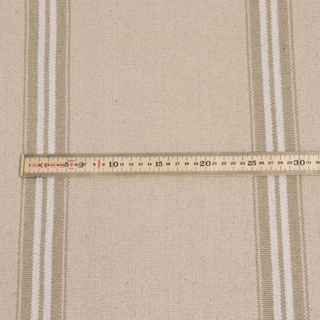 Donan Stripe Beige/White Fabric