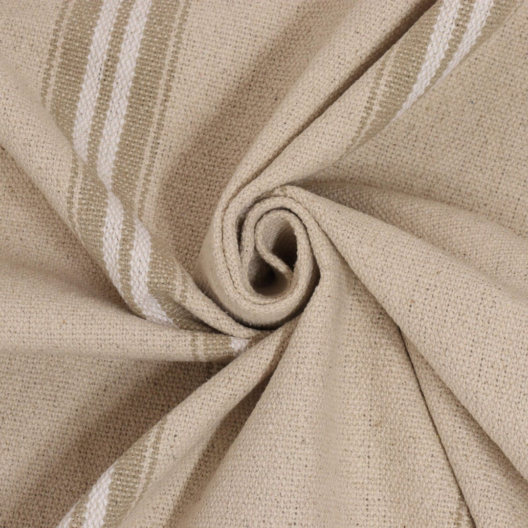 Donan Stripe Beige/White Fabric