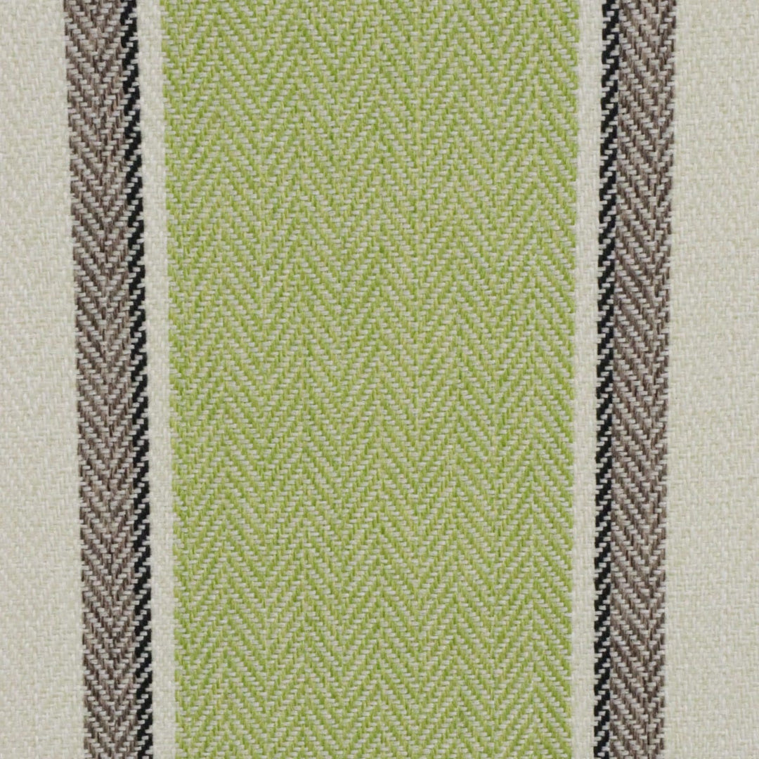 Danbury Herringbone Green Stripe FR Fabric