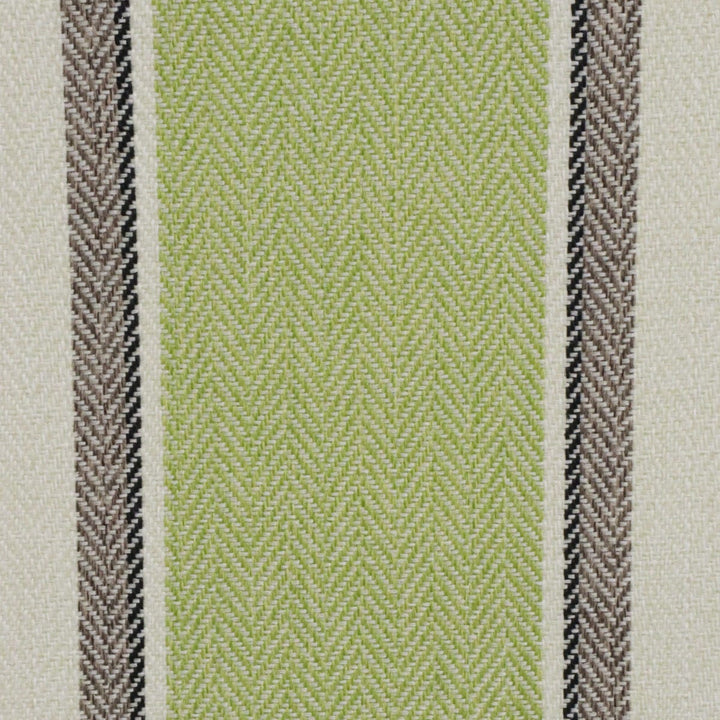 Danbury Herringbone Green Stripe FR Fabric