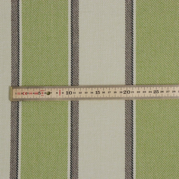 Danbury Herringbone Green Stripe FR Fabric