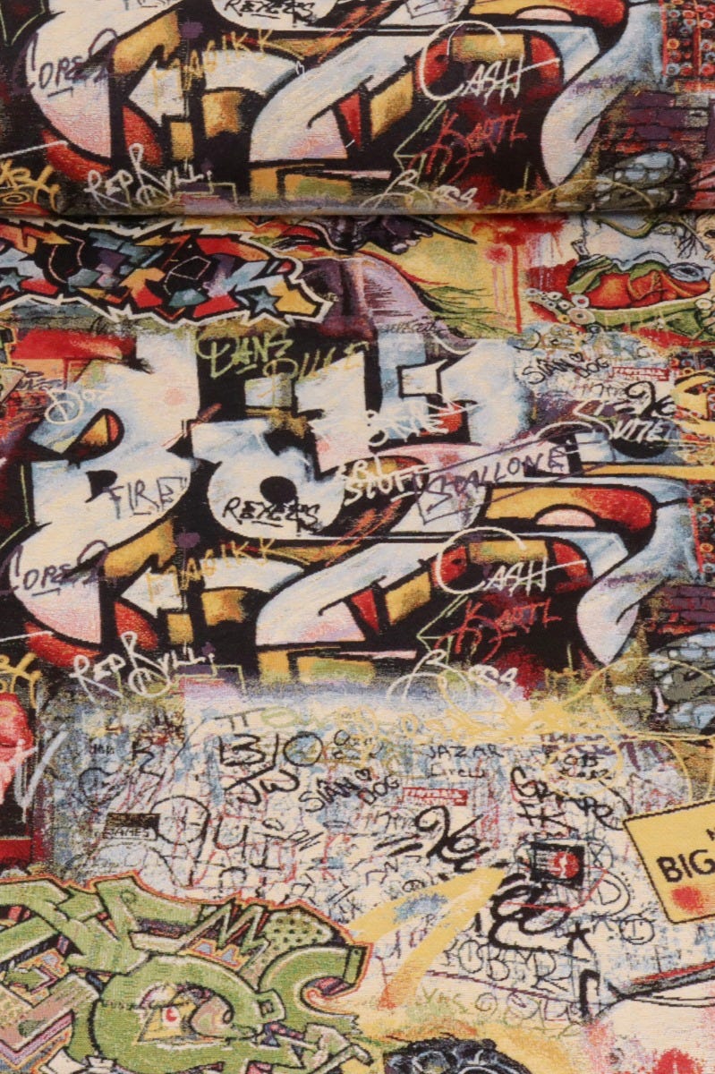 Urban Graffiti Tapestry Fabric