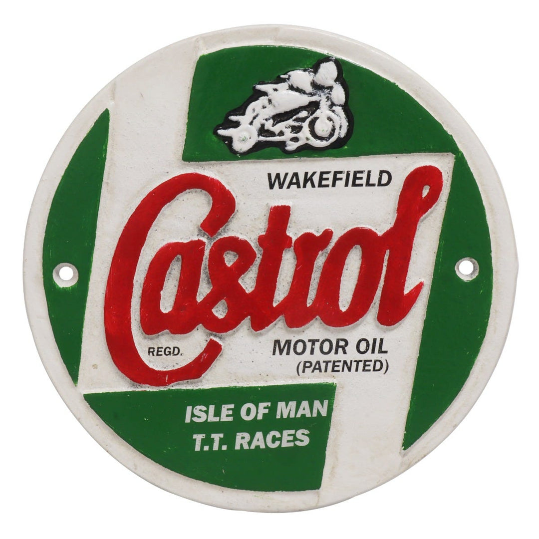 Castrol Wakefield Isle Of Man TT Races Cast Iron Wall Sign