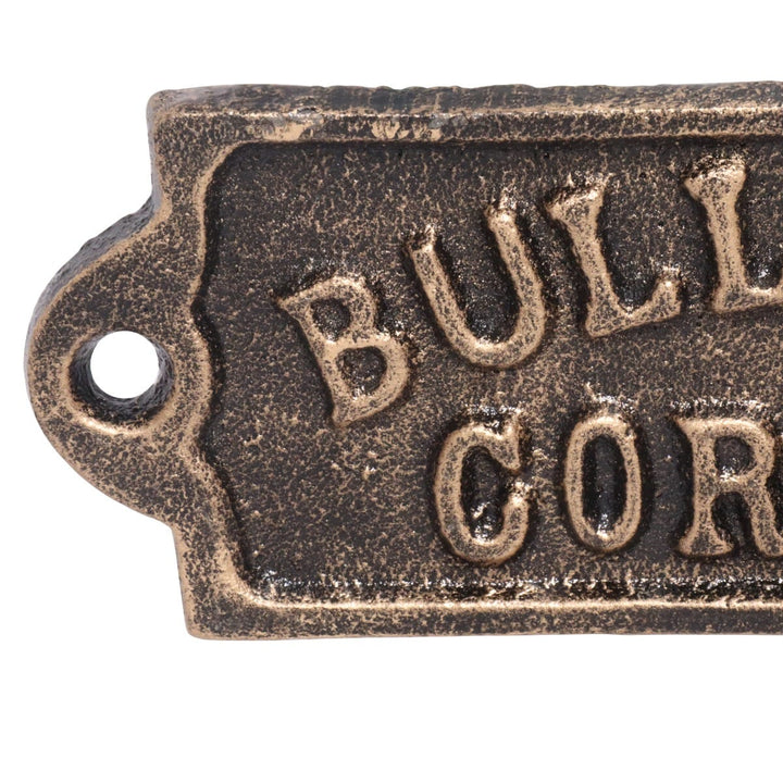 'Bull Shit Corner' Cast Iron Wall Sign