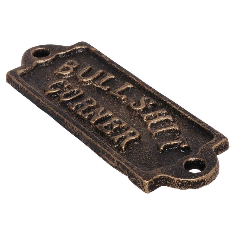 'Bull Shit Corner' Cast Iron Wall Sign