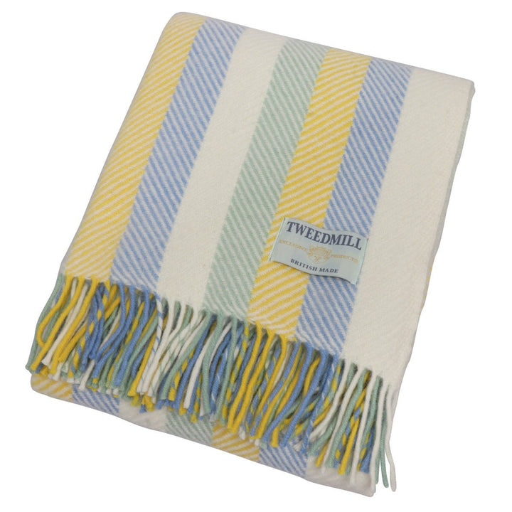 Tweedmill Herringbone Wool Throw Summer Stripe