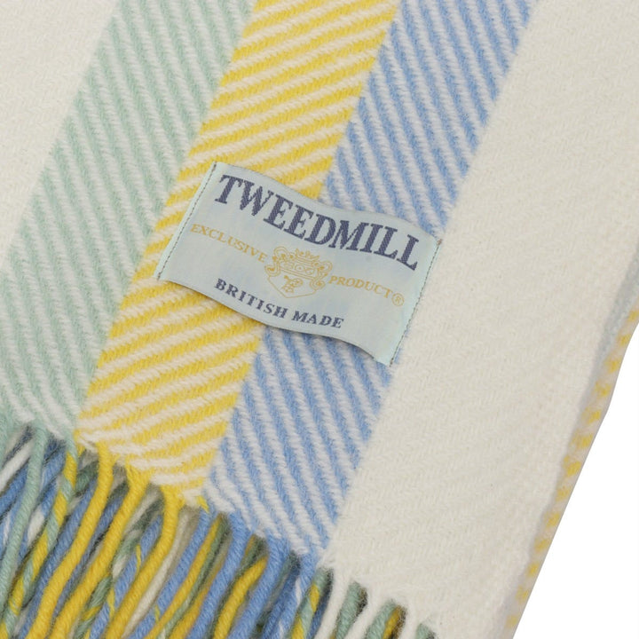 Tweedmill Herringbone Wool Throw Summer Stripe