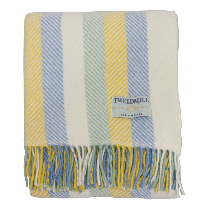 Tweedmill Herringbone Wool Throw Summer Stripe