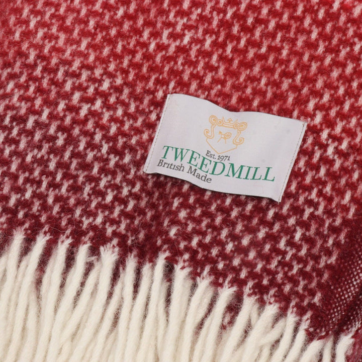 Tweedmill Ombre Wool Throw Raspberry/Grey