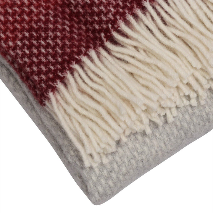 Tweedmill Ombre Wool Throw Raspberry/Grey