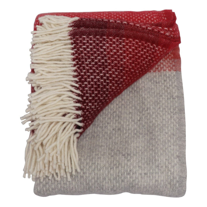 Tweedmill Ombre Wool Throw Raspberry/Grey