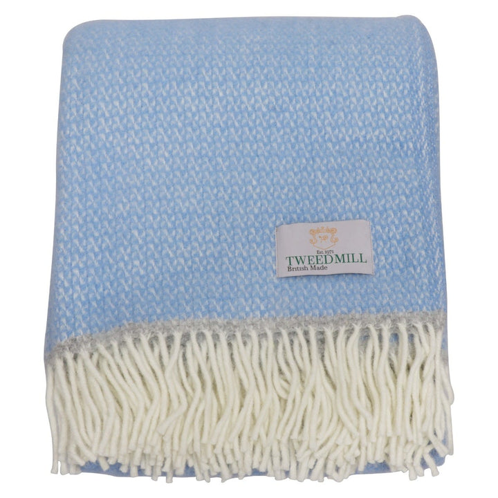 Tweedmill Illusion Wool Throw Sky Blue