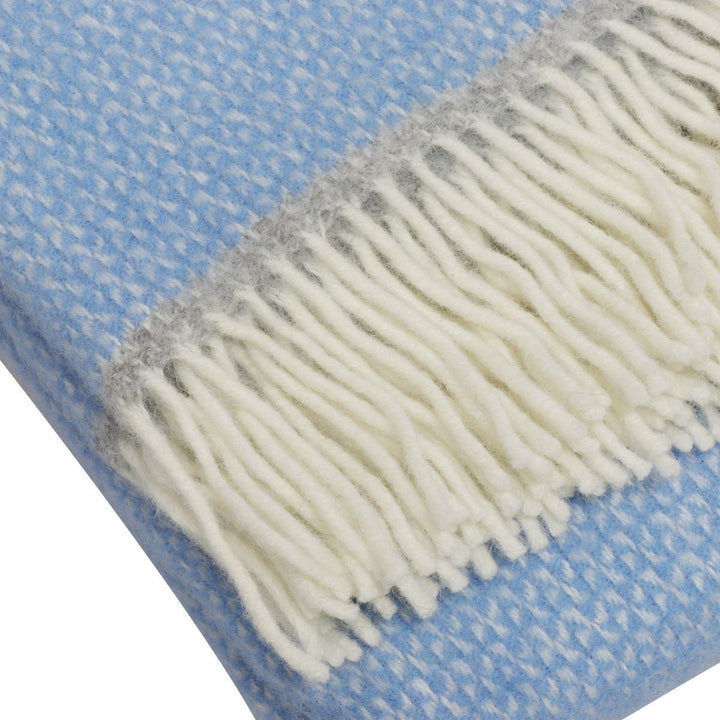 Tweedmill Illusion Wool Throw Sky Blue