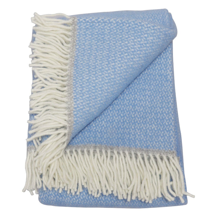 Tweedmill Illusion Wool Throw Sky Blue