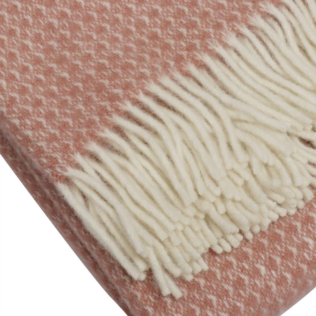 Tweedmill Geometric Wool Throw Salmon