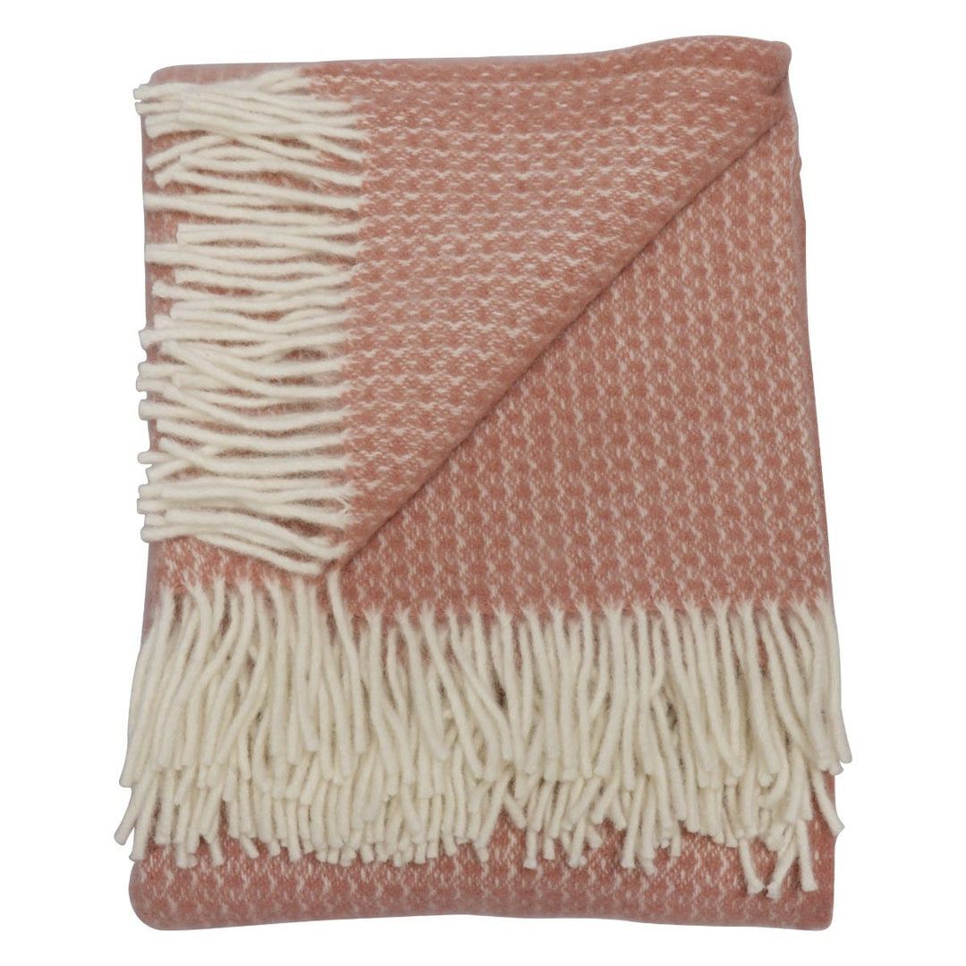 Tweedmill Geometric Wool Throw Salmon