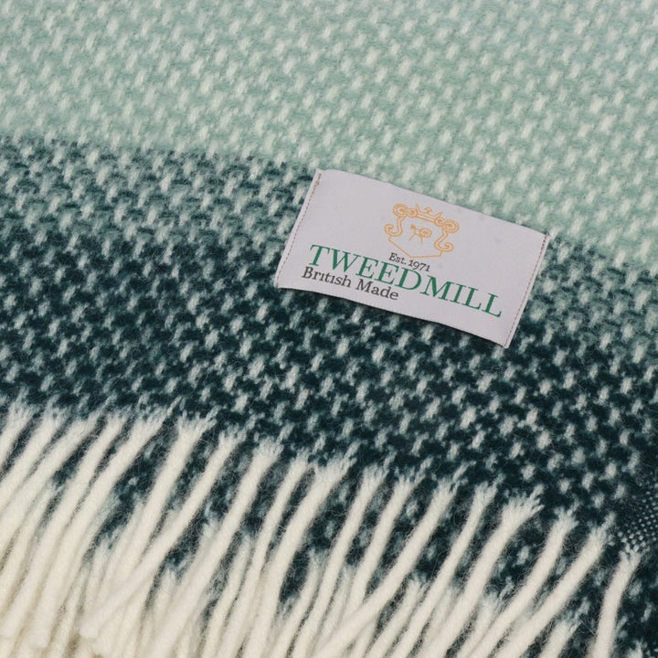 Tweedmill Ombre Wool Throw Sea Green