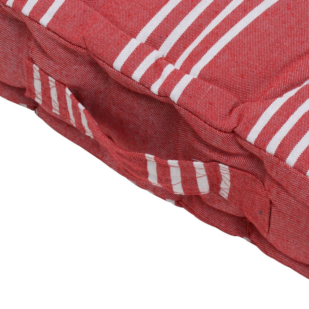 March Stripe Red & White Floor Cushion