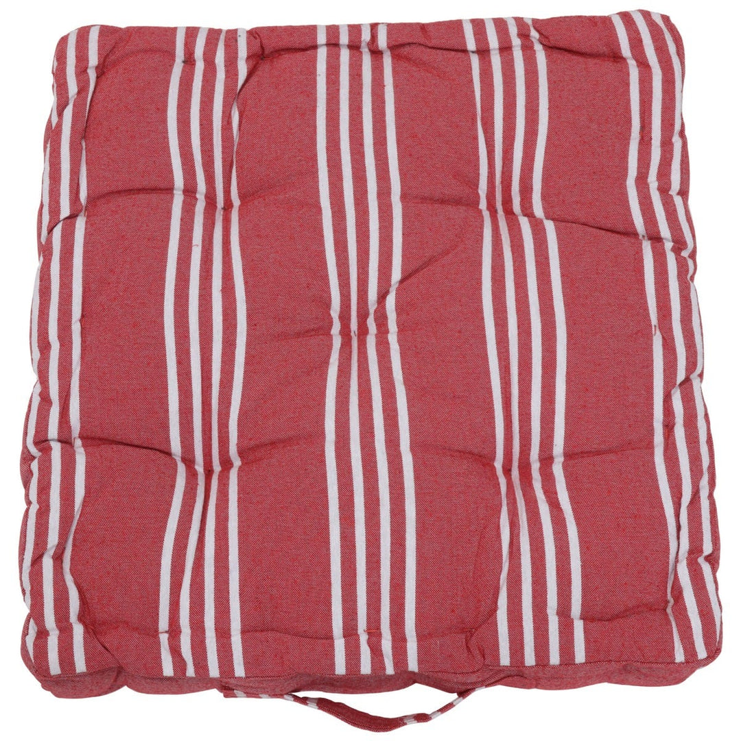 March Stripe Red & White Floor Cushion