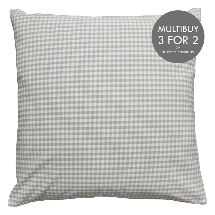 Micro Gingham Check Duck Egg Cushion Cover