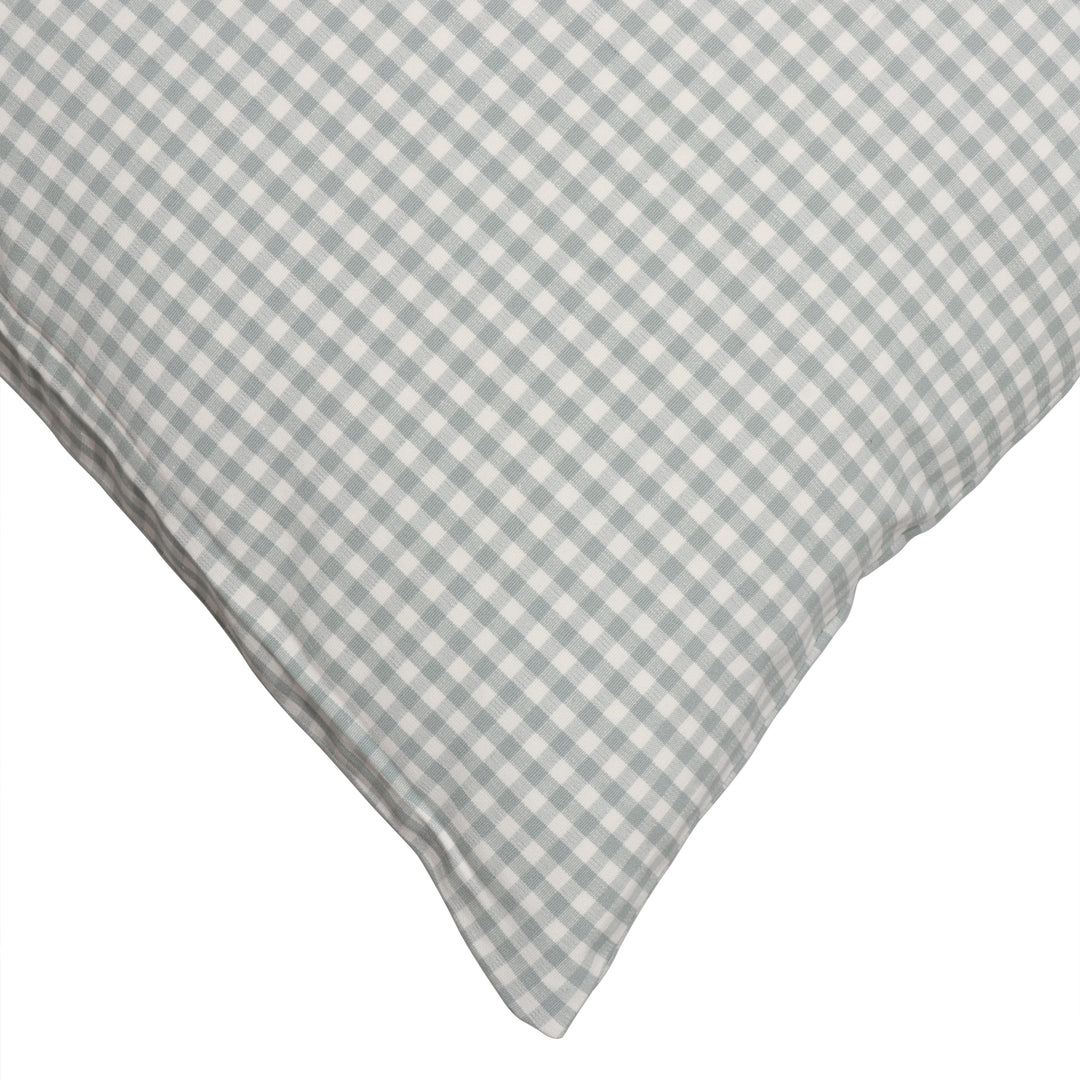 Micro Gingham Check Duck Egg Cushion Cover