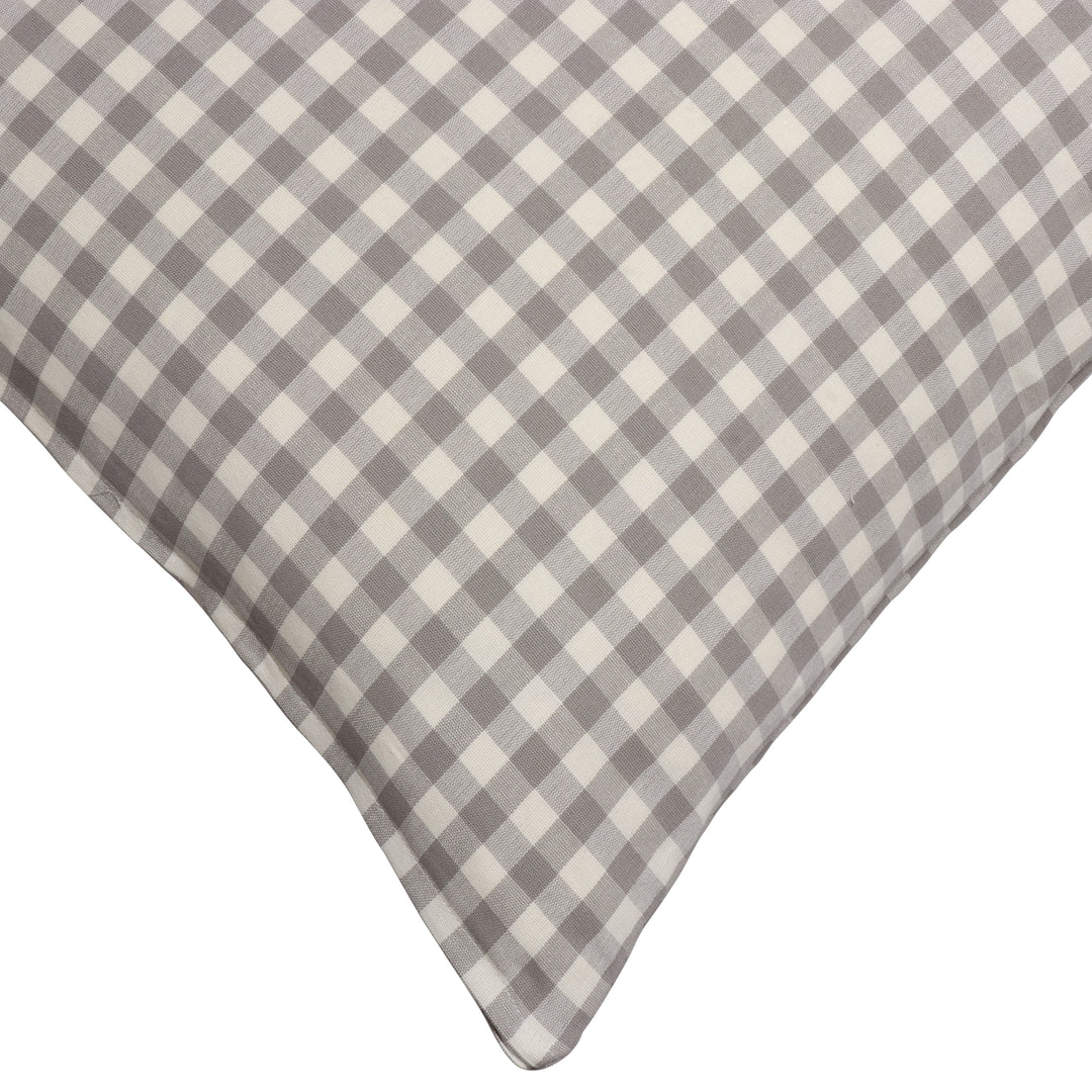 Gingham Check Grey Cushion Cover