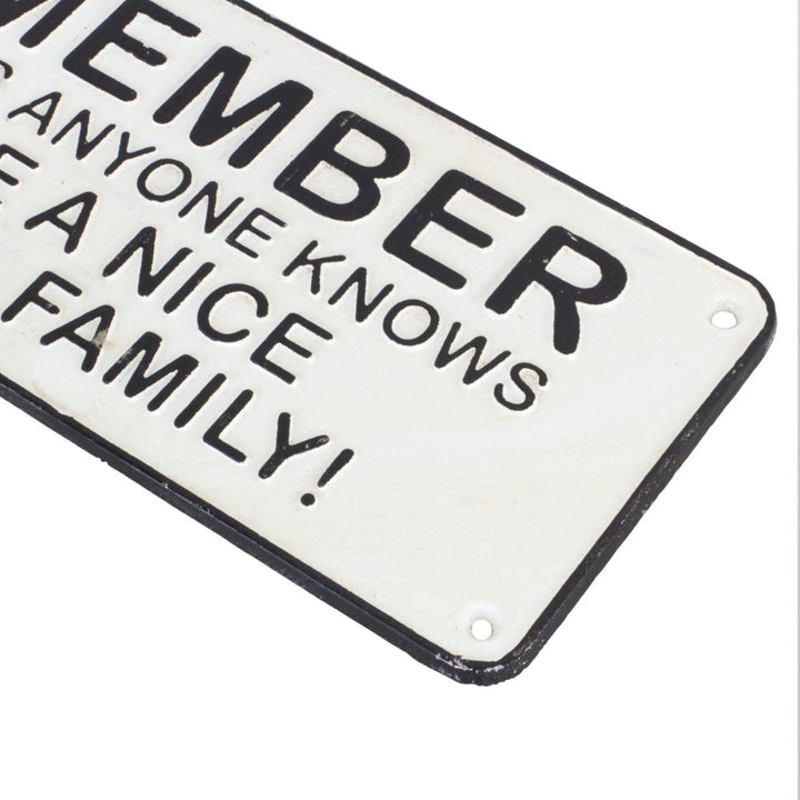 Normal Family Cast Iron Wall Sign