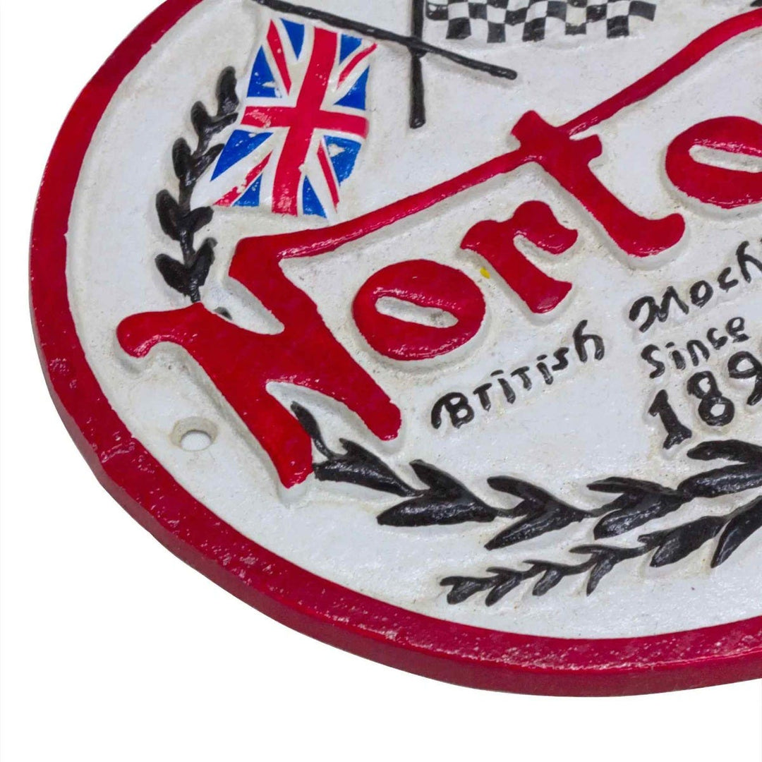 Norton British Motorcycles Logo Cast Iron Wall Sign