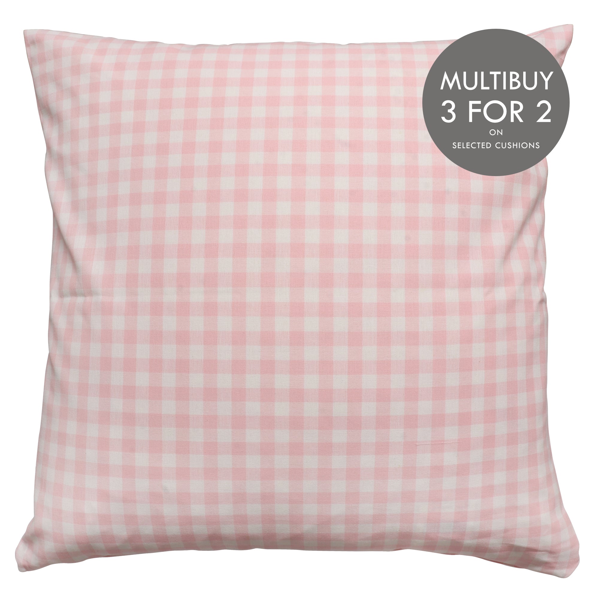 Gingham Check Pink Cushion Cover