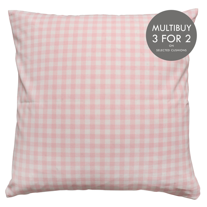 Gingham Check Pink Cushion Cover