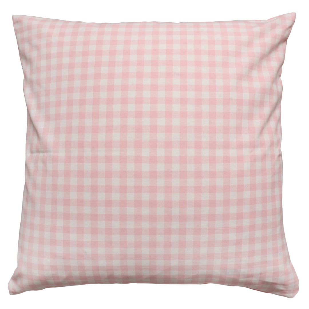 Gingham Check Pink Cushion Cover