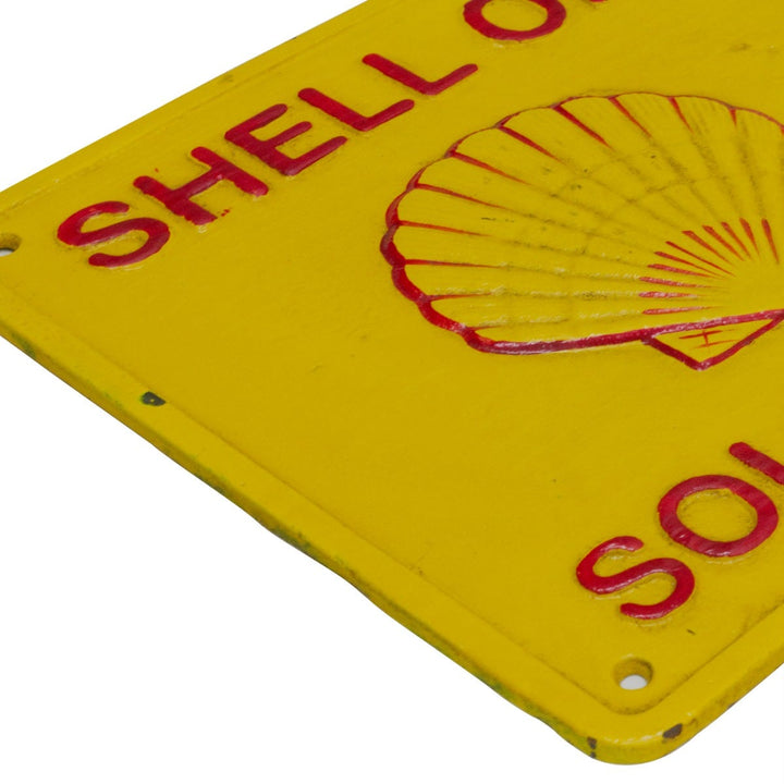 Shell Oil Vintage Cast Iron Square Wall Sign Small