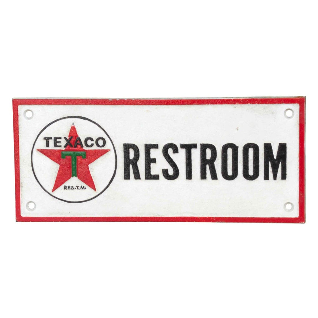 Texaco Restroom Cast Iron Wall Sign