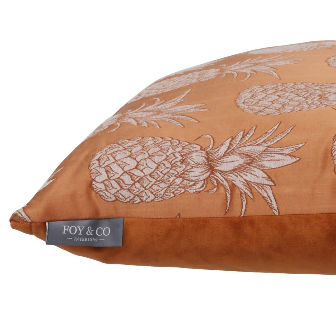 Tiki Pineapple Burnt Orange Cushion