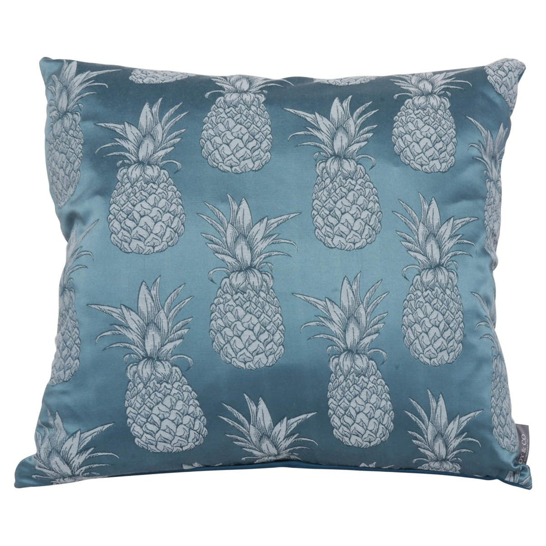 Tiki Pineapple Teal Cushion