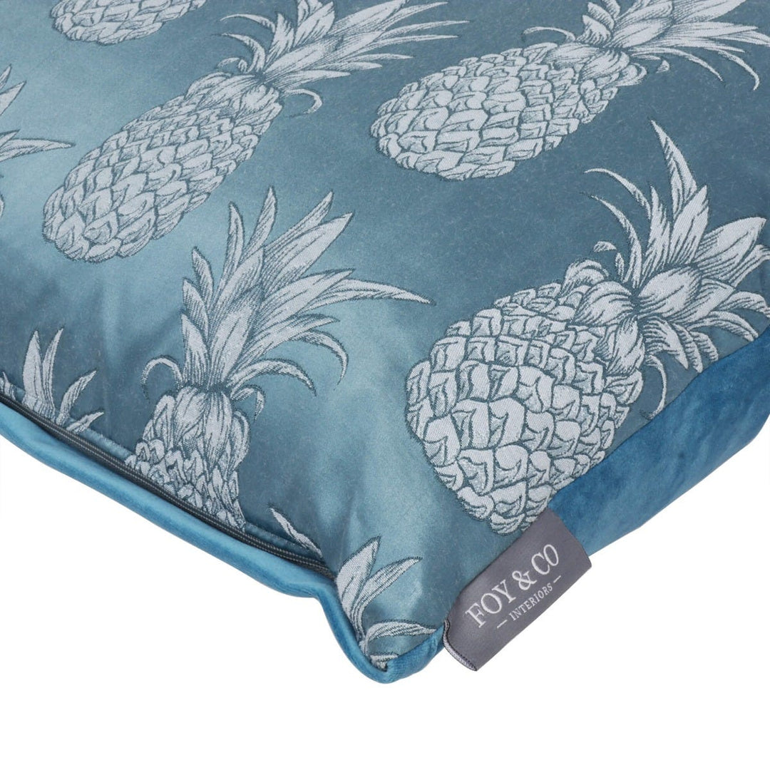 Tiki Pineapple Teal Cushion